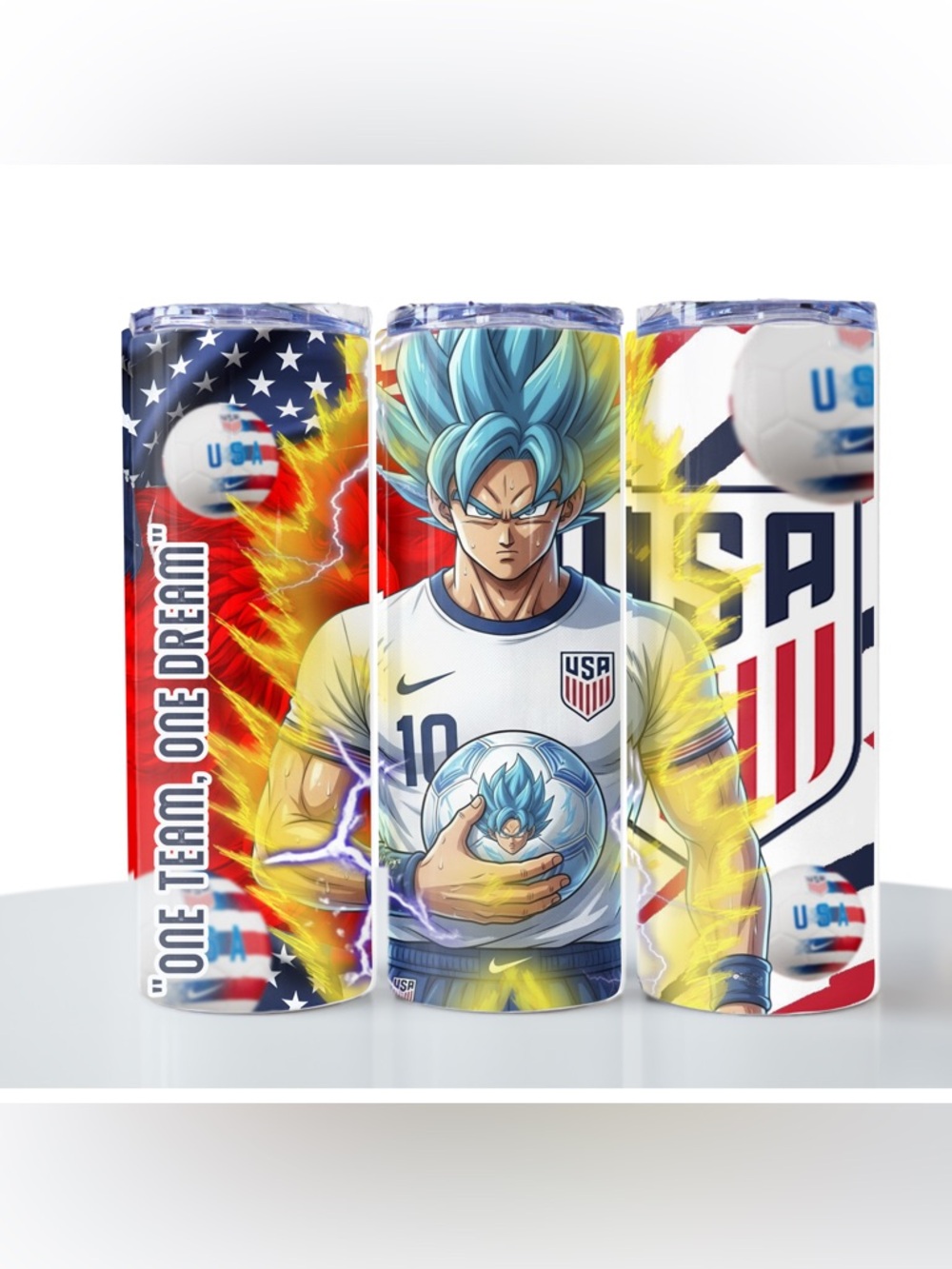 Blue USA Soccer Anime Stainless Steel Tumbler - 20oz